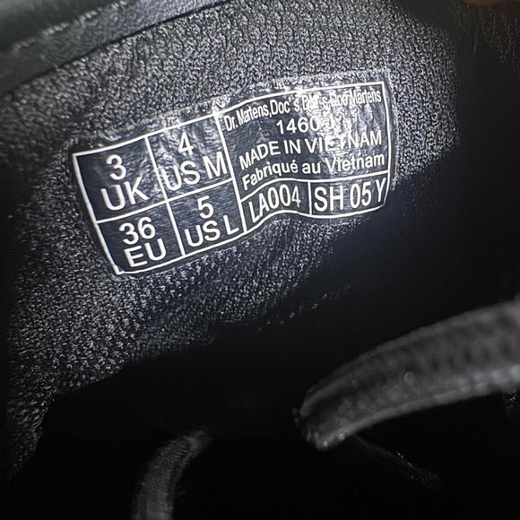 Dr. Martens 1460‎ Y Black Leather Lace Up/Zip Ankle Boots Men's Size 4 #shoes - Picture 6 of 7